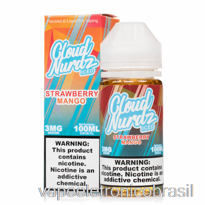 Vape Eletrônico Ice Morango Manga - Cloud Nurdz - 100ml 3mg